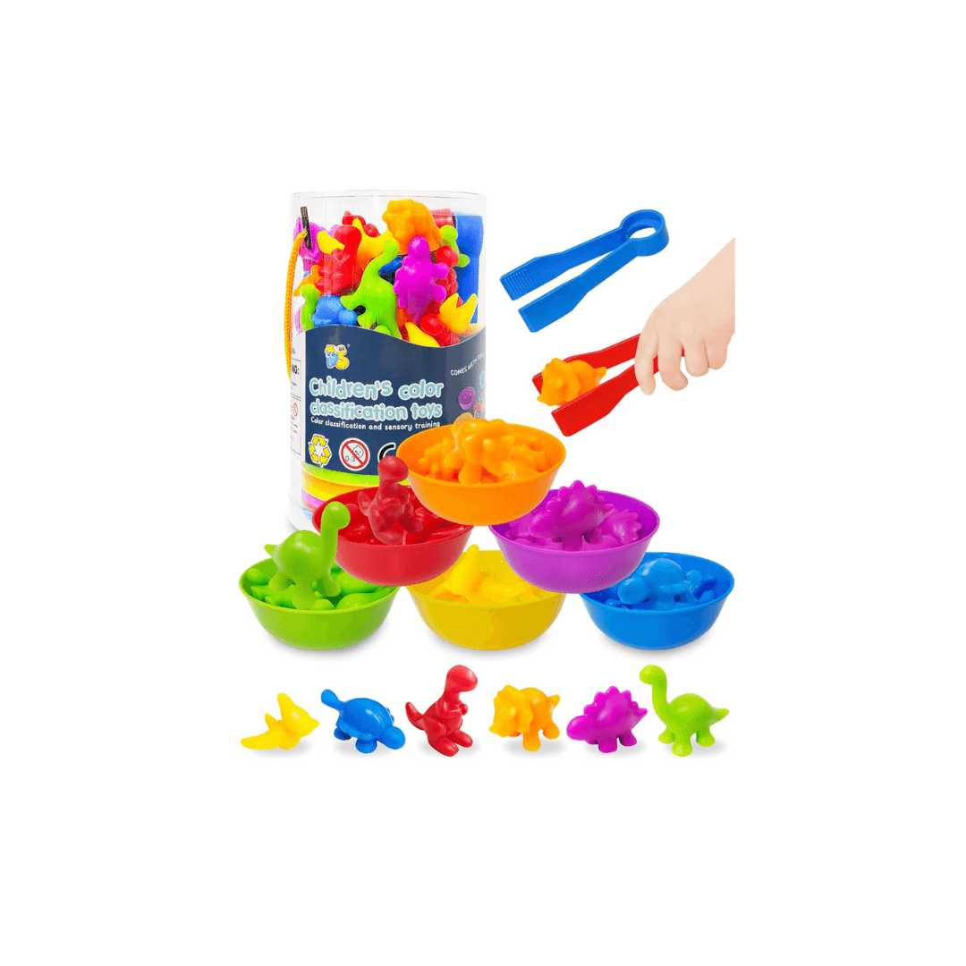 Counting Dinosaurs: Color Classification Toys